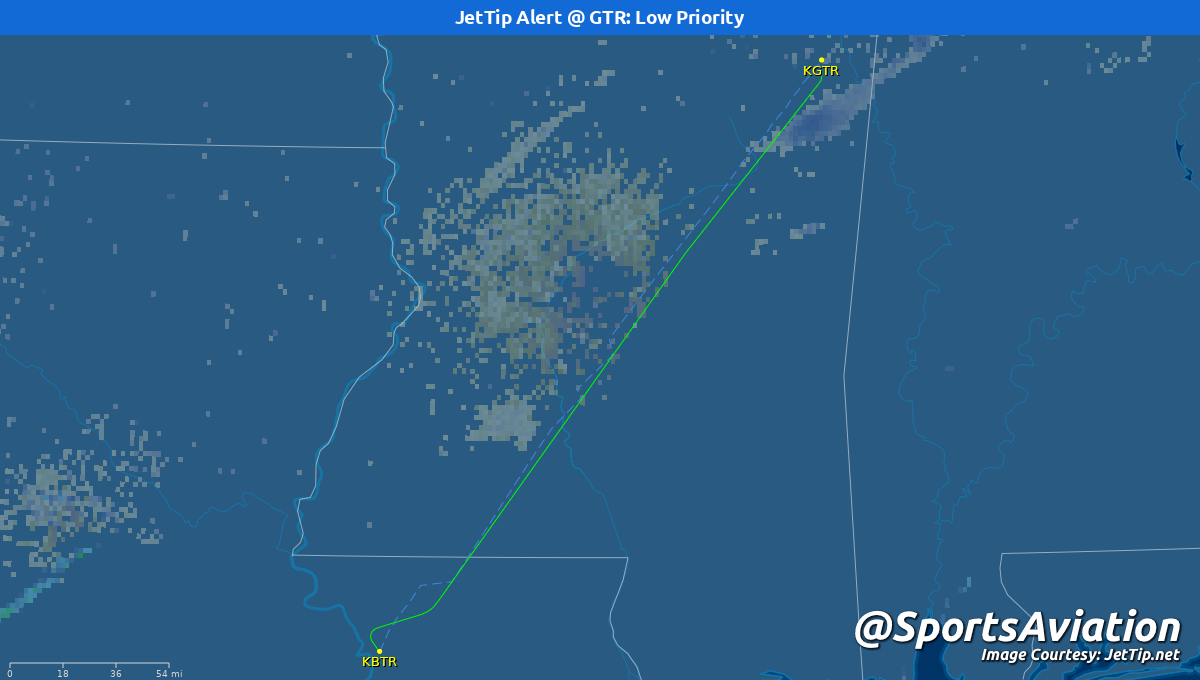 SportsAviation's tweet image. 🏀 Mississippi State Bulldogs (@HailStateMBK) #HailState
🆚 L @ LSU Tigers #GeauxTigers #MSSTvsLSU
✈️ N508FR | FRG226 | SB20
🛫 BTR - 10:56 pm CT
🛬 GTR - 11:36 pm CT
📡 Tracking: jettip.net/airport/kgtr/7…