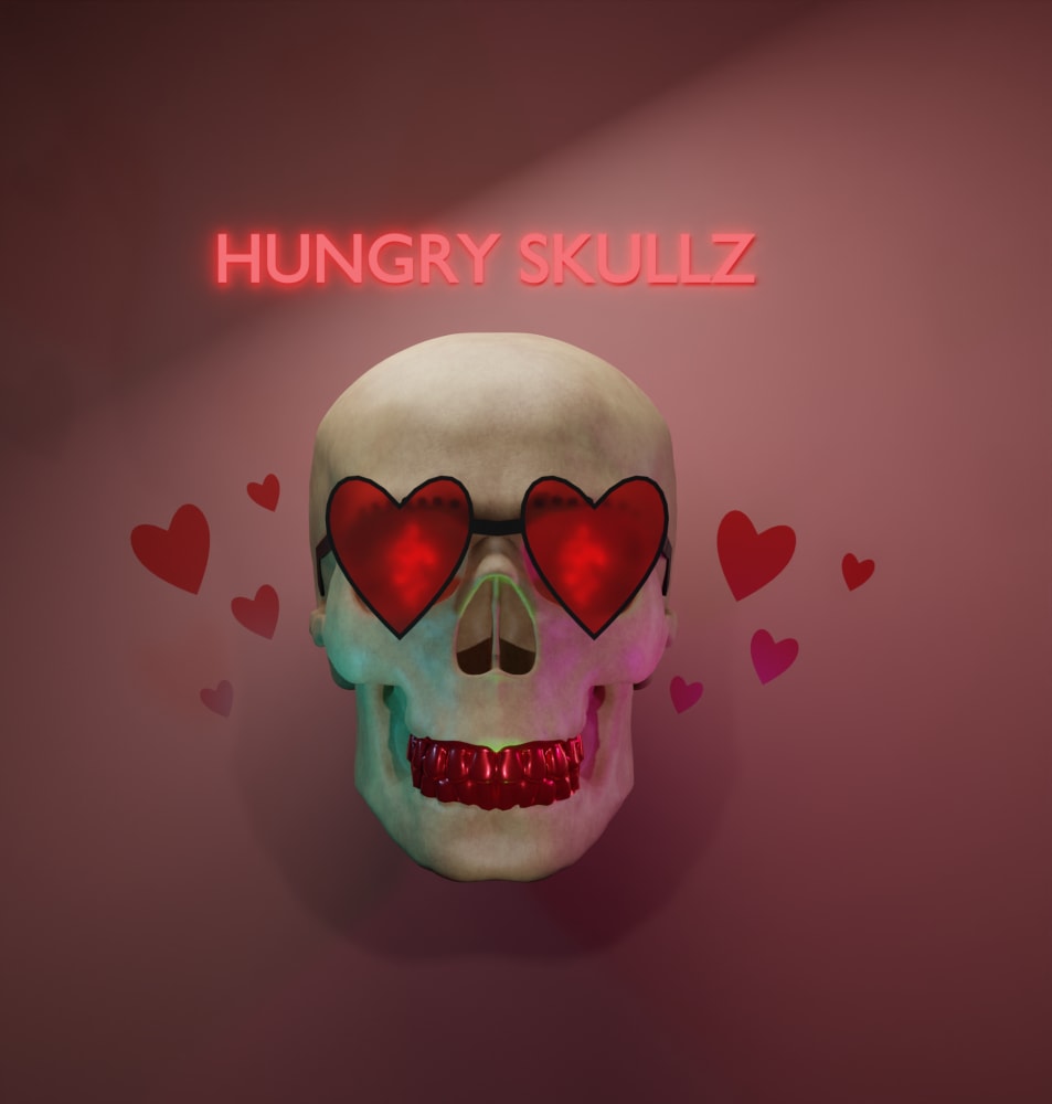 skullz_nft's tweet photo. THIS YEAR GIFT SOMETHING DIFFERENT TO YOUR MATE.💝💝💝

Presenting HUNGRY SKULLZ #Valentine Edition.
 
Available on rarible for 0.06ETH.
#NFT #NFTCommunity 
#nftart https://t.co/cTALOpmod9