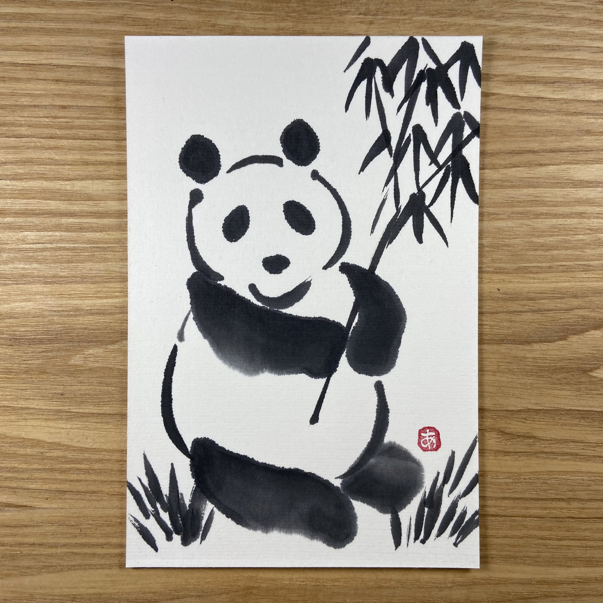 Aco S アトリエ Twitterren 水墨画でパンダのはがき絵を描きました はがき絵 水墨画 パンダ T Co N5nnp4ql61 Twitter