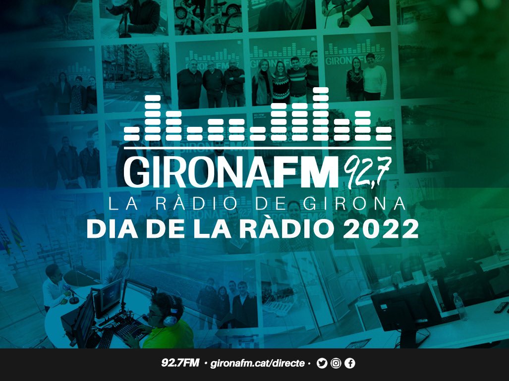gironafmcat's tweet photo. 📻🎙 Tot l’equip de @gironafmcat, la Ràdio de #Girona, us desitgem un feliç dia mundial de la ràdio!

#DiaMundialDeLaRadio https://t.co/OSrsPo4MS7