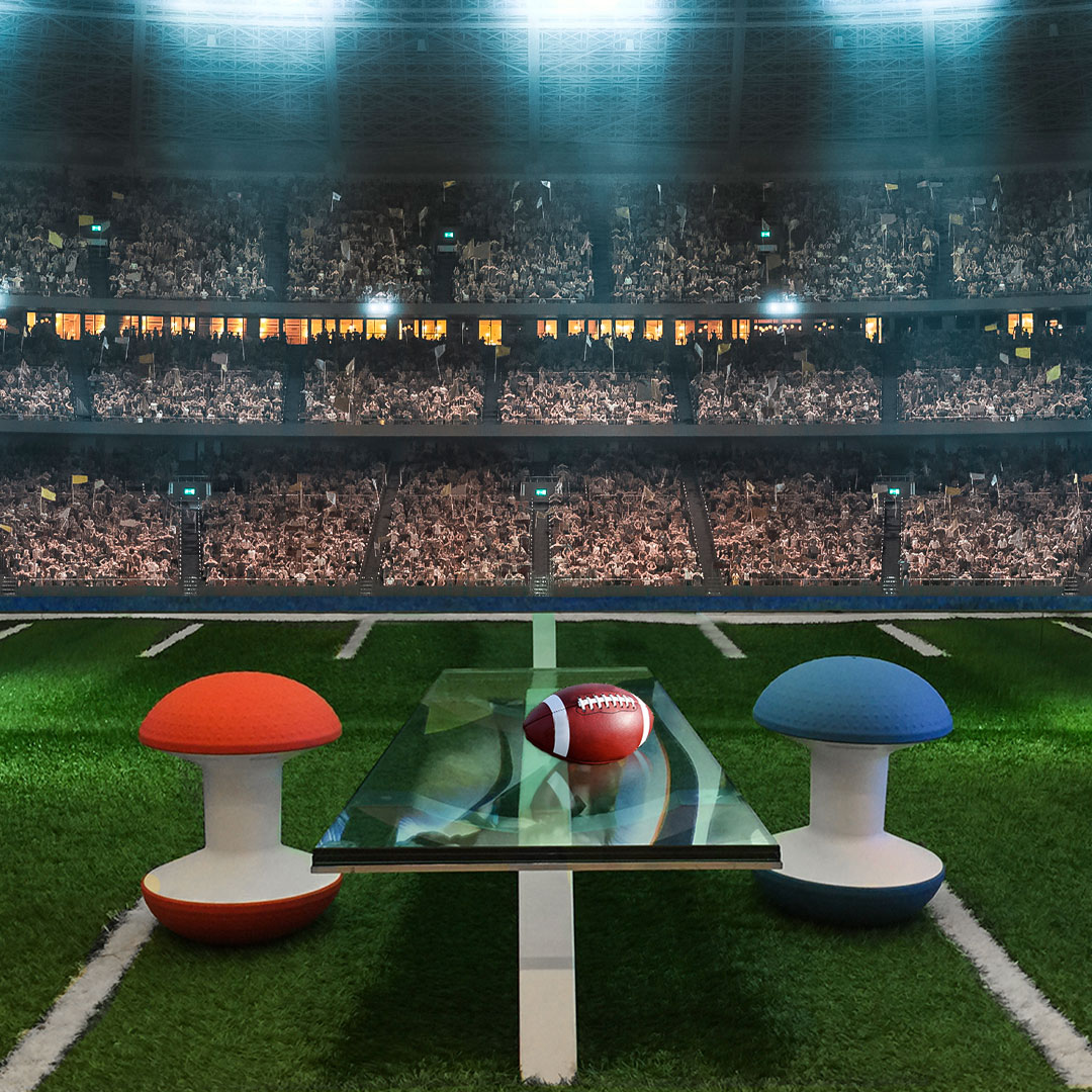 In spirit of the big game tonight, our Ballo stools face off to test their freedom of movement feature. Who do you think will win? Reply with your pick! #TeamRedBallo #TeamBlueBallo