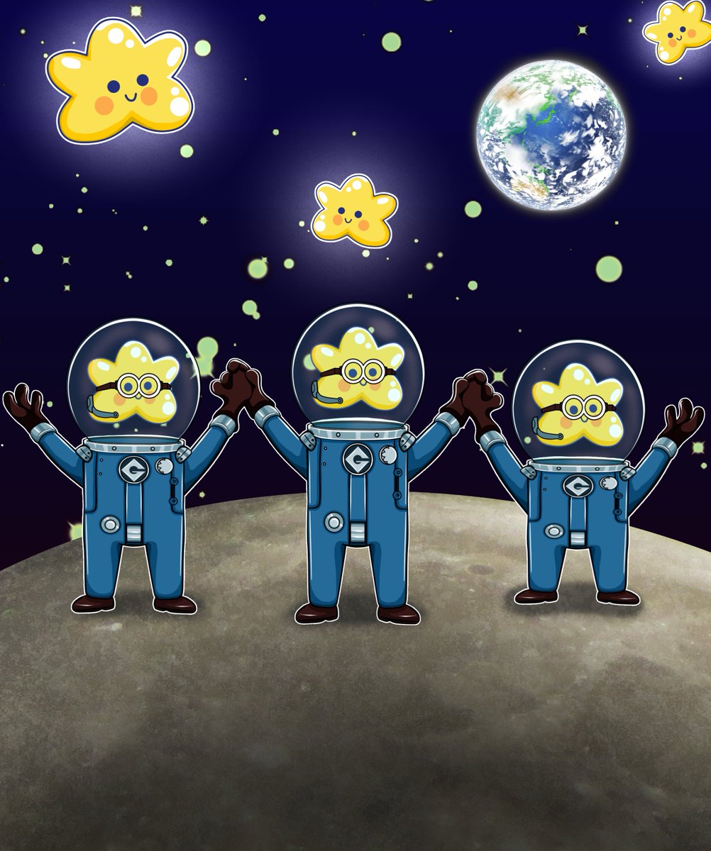 mastercho22's tweet photo. "WE ARE GOING TO STEAL THE MOON!" 
Finally finished another @StarcatchersNFT fanart!! Took quite a while but worth it!🙏hope you guys like it :)) #Starcatchers #ToTheMoon #banana @Beutrec @ethmaurice @Kamedez @RovyETH @Giwaw7789 @jeanmxrc @lifeofbuble @mustachedave https://t.co/mQOJHaLJ3d