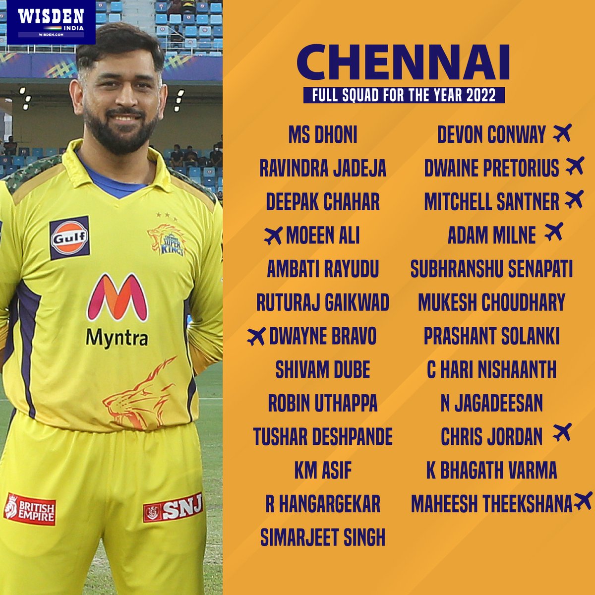 Wisden_Asia's tweet photo. Chennai's squad is ready for the upcoming season of IPL 👏👏

CSK fans, your thoughts on the team? 🤔

#CSK #IPLMegaAuction2022 #IPLAuction #IPLMegaAuction #IPL2022 https://t.co/oYdcQhh4Ey
