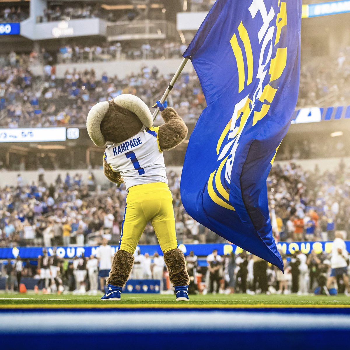 For it all. Let’s ride, Rams fans! Whose House?! 🐏🏡 #RamsHouse #SuperBowl