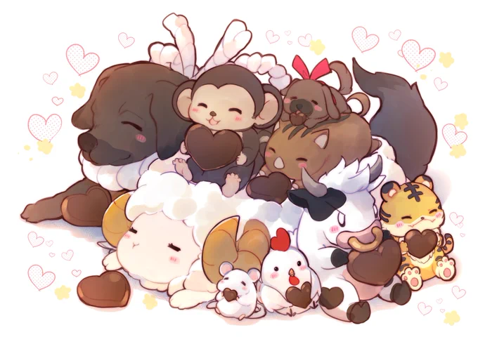 十二神将のみんなに送った🍫がアニマルズのみんなにも、届いたらいいなぁ💝 #グラブル 