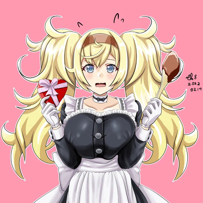 チョコとメイドとバレンタインとベーイ(超遅刻) #艦これ #艦これ版深夜の真剣お絵描き60分一本勝負
#艦これ版真剣お絵描き60分一本勝負_20220213 https://t.co/a8rhkbY2sG 
