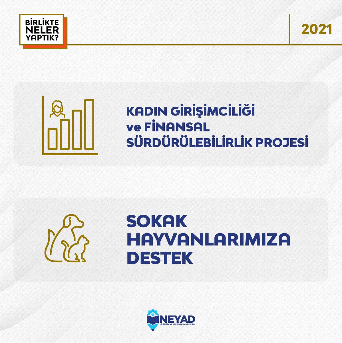 NeyadVakfi's tweet photo. Dolu dolu geçen bir yılı geride bıraktık. 😊✨

Daha çok çalışmaya, ülkemiz, gençlerimize, çevremize ve hayvanlarımıza, kıtalar ötesine yardımlaşmayı ve paylaşmayı götürebilmek için yepyeni projelerle kolları sıvadık. 🤩💪🏻

#neyad #dernek https://t.co/KcnKjT6I5F