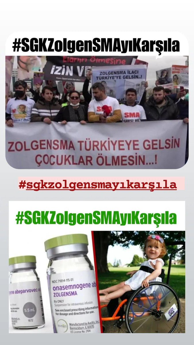 #SGKZolgenSMAyıKarşıla <a href="/saglikbakanligi/">T.C. Sağlık Bakanlığı</a> <a href="/drfahrettinkoca/">Dr. Fahrettin Koca</a> Yaşama şansı bir ilaca bağlı olan bebeklerin şansı azalıyor! İçimize su serpin artık Zolgensma Türkiye'ye Gelsin. Çaresi varken çaresiz bırakılmasın artık çok günah değil mi bu ailelerin bebeklerin yaşadığı bu çile!