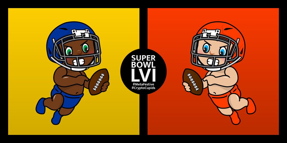 metafestive's tweet photo. With #SuperBowlLVI 🏈 approaching we want to hear your predictions!🏆 

@RamsNFL vs. @Bengals 

CryptoCupid's sending out loving vibes to both teams! We predict #NFTs and #cryptocurrency will be showcased big time during this #SuperBowl @SnoopDogg @Eminem https://t.co/pASgpL8epK