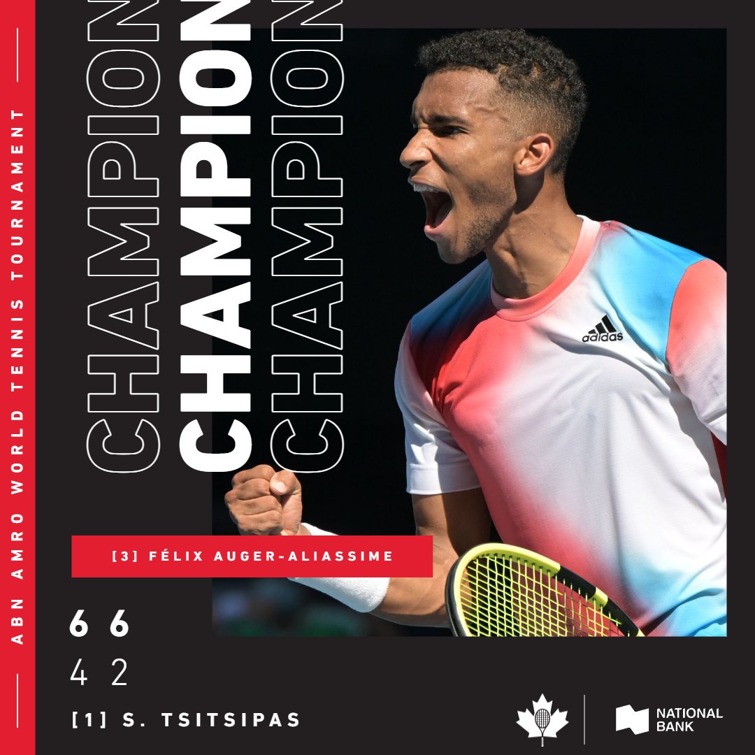 Tennis Canada (@tenniscanada) on Twitter photo What a way to win your first career title. Take a bow, <a href="/felixtennis/">Félix AugerAliassime</a>! You're the #abnamrowtt champion.
#TennisNation | <a href="/nationalbank/">National Bank</a> What a way to win your first career title. Take a bow, <a href="/felixtennis/">Félix AugerAliassime</a>! You're the #abnamrowtt champion.
#TennisNation | <a href="/nationalbank/">National Bank</a>