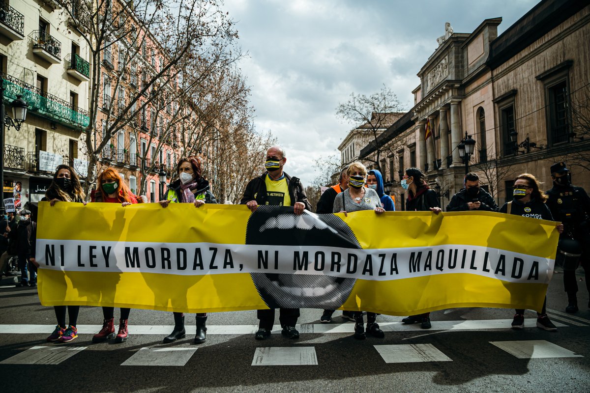 viewpress's tweet photo. Check out this gallery: Protest against The Gag Law in Madrid: https://t.co/zIvWDhi4BT https://t.co/cs6MdQkGDW