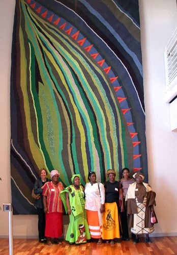 womensart1's tweet photo. Hand embroidered wall hanging by the craftswomen at Mielie, Cape Town, South Africa #WomensArt https://t.co/BvYvHQO1Jv