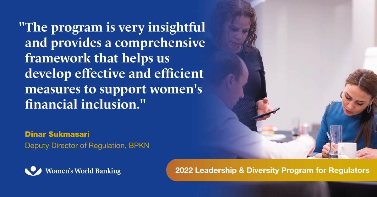 womensworldbnkg's tweet photo. Our Leadership and Diversity Program for Regulators equips leaders in emerging markets with the skills to build women’s financial inclusion and advance #WomenLeaders at their institutions. 🏛 

All genders are welcome to apply!

Learn more and apply here: https://t.co/r4J03oav8f https://t.co/AzsHnmi9AG