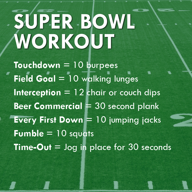 WeighandWin's tweet photo. Less snacking, more jump jacking with this Super Bowl workout! https://t.co/ZaCNcqd7On