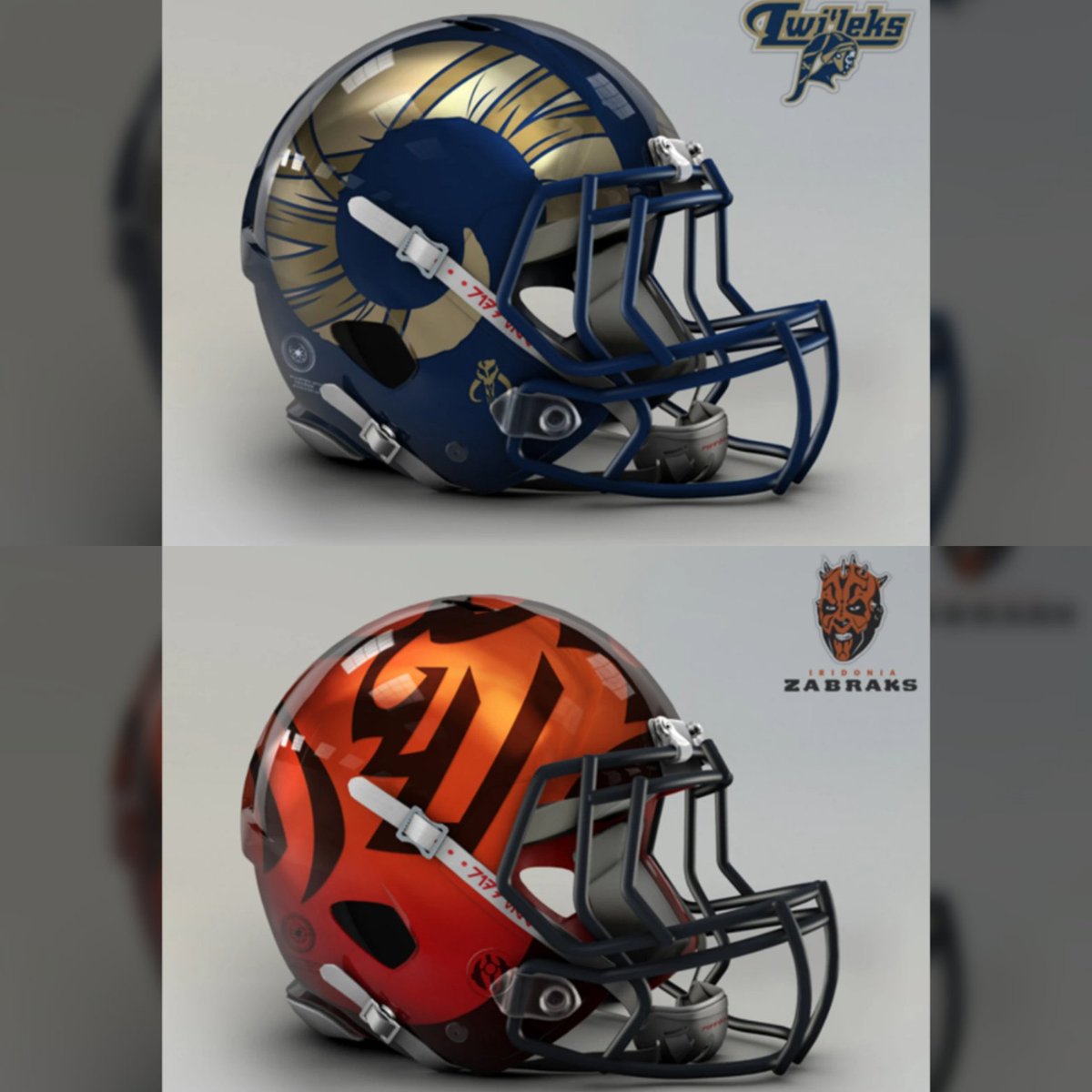 king_jayz23's tweet photo. Hoy es dΓa de #SuperBowlLVI y cuando el deporte se mezcla con @starwars entonces tenemos estos coquetos diseΓ±os que hizo la @NFL para el #StarWarsDay. Choose your side: #TeamTwileks o #TeamZabraks ( #TeamRams o #TeamBengals) @RamsNFL @Bengals @VamosRams @BengalsMexico https://t.co/dfq1DS993w