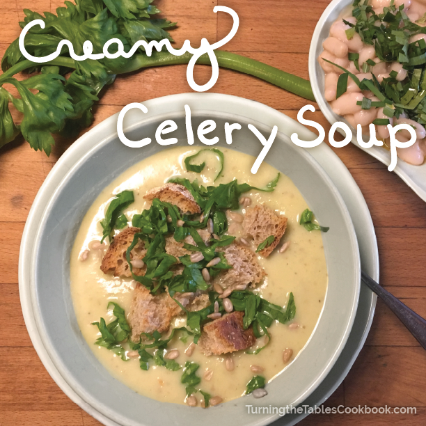 TtTCookbook's tweet photo. We LOVE creamy celery soup in Feb - it's both rich and green. Learn to easily make a delicious creamy soup from basic ingredients and 1 pot at our FREE zoom class, Wed, 2/23, 6pm. Register: https://t.co/hYCuClw9ll. #fastfood #lowcarbon #vegan #vegetarian #healthyfood @CCEUlster https://t.co/u5lrh4xkC8