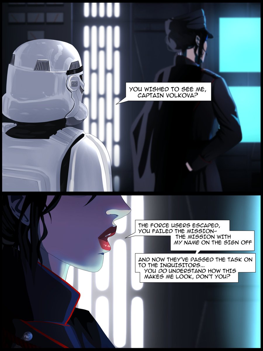 aprikotte's tweet photo. A mini Star Wars AU comic since my friends have been force-feeding me the movies lmao. (the mentioned Inquisitor Rognos is my friend's Fosh OC) #starwarsart #starwarsOC https://t.co/48MyVE6jD7