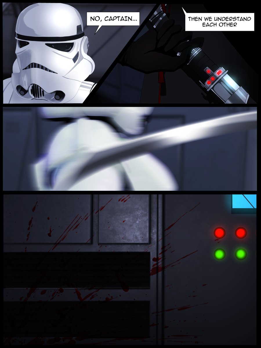 aprikotte's tweet photo. A mini Star Wars AU comic since my friends have been force-feeding me the movies lmao. (the mentioned Inquisitor Rognos is my friend's Fosh OC) #starwarsart #starwarsOC https://t.co/48MyVE6jD7