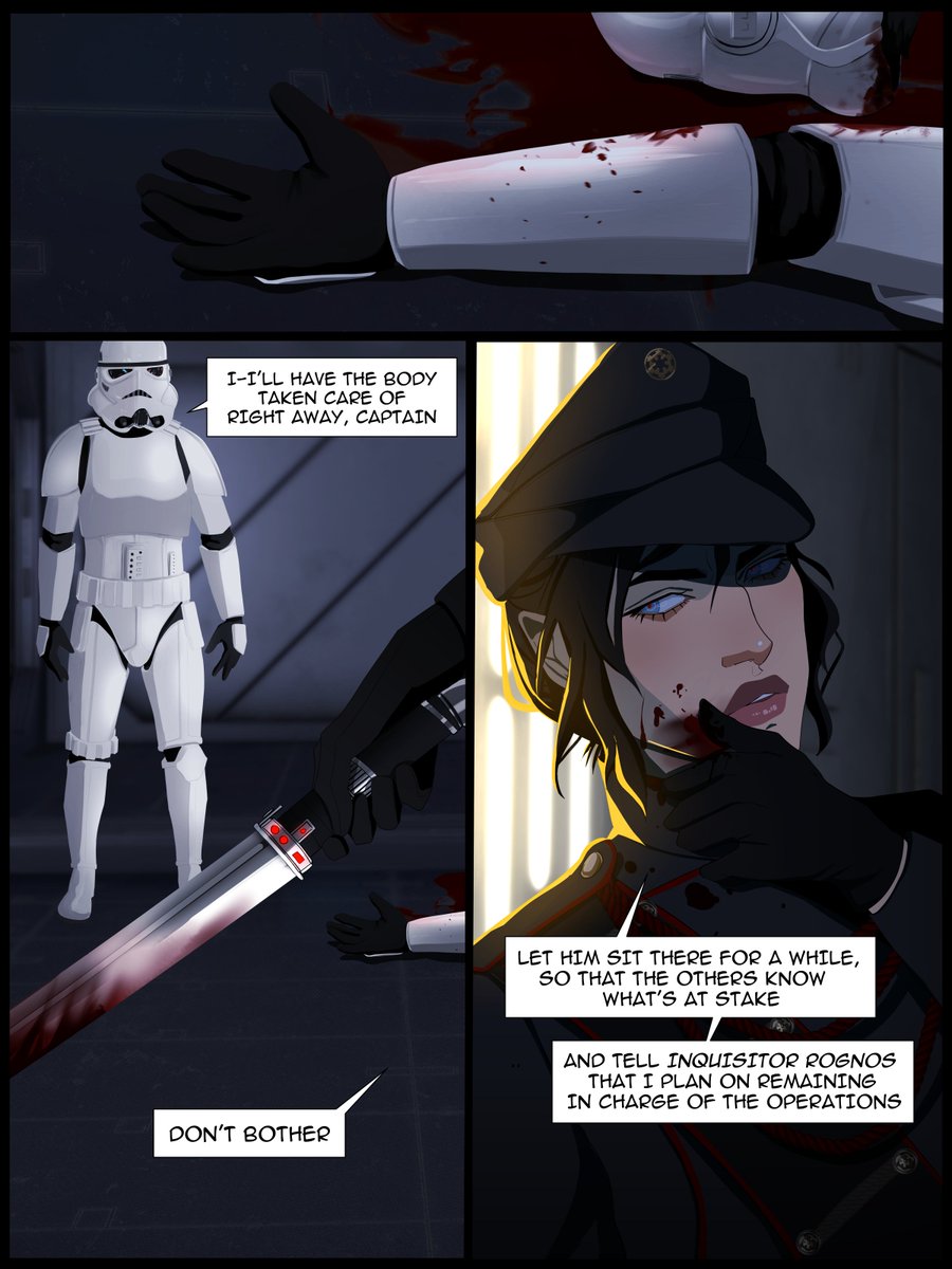 aprikotte's tweet photo. A mini Star Wars AU comic since my friends have been force-feeding me the movies lmao. (the mentioned Inquisitor Rognos is my friend's Fosh OC) #starwarsart #starwarsOC https://t.co/48MyVE6jD7