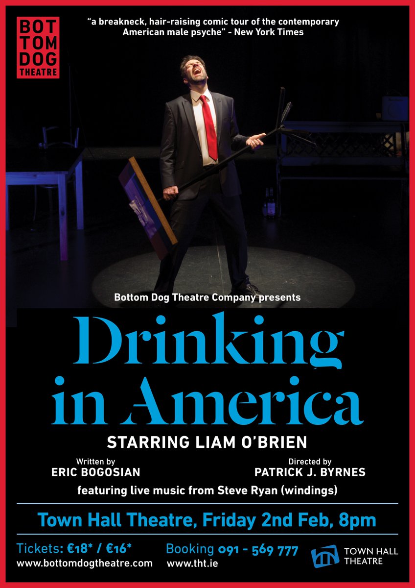 bottomdogtheatr's tweet photo. Our 16th production #GravityALoveStory cosmically aligned to open @BelltableLimk on February 16th.
A theatrical epic, we’re taking our own epic journey through each of our 16 productions each day.
13/16
2017-2018
DRINKING IN AMERICA
#Limerick #Theatre #BottomDog16 https://t.co/iX7ljjS5mm