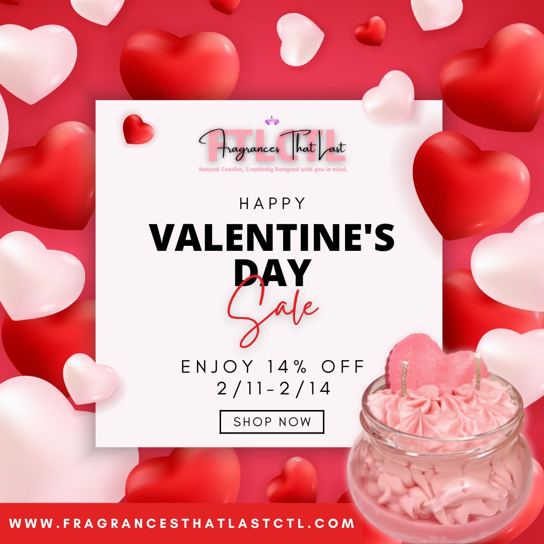 FTLCTL's tweet photo. Enjoy 14% off!

Fragrances That Last provides the most creative, aromatic and long lasting candles that you've ever had! The candles are 100% natural; made with soy and coconut wax.

https://t.co/oz0hqzEmyG 🛒 

#candleshop https://t.co/JzZysdesXH