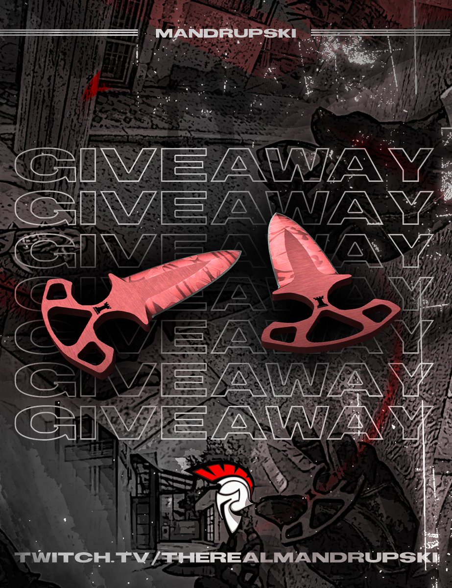 [#CSGO] SKINS #Giveaway  - Powered by <a href="/Mandrupski/">Rasmus Mandrup Hansen</a> 
⭐️Shadow-daggerter (★) | Slaughter

To join you need the following:
Follow <a href="/Mandrupski/">Rasmus Mandrup Hansen</a> 
Follow twitch.tv/therealmandrup
Follow <a href="/XIESPORTGG/">XI ESPORT</a> 

The winner of the knife will be found on stream after the showdown on Tuesday 15/02🤩
