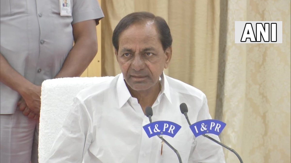 ANI's tweet photo. The real truth is that to make India a USD 5 trillion economy by 2025, we don't require Prime Minister or Finance Minister. It is the magic of money compounding. Any financer can tell that: Telangana CM KCR https://t.co/81iYjYoW2T