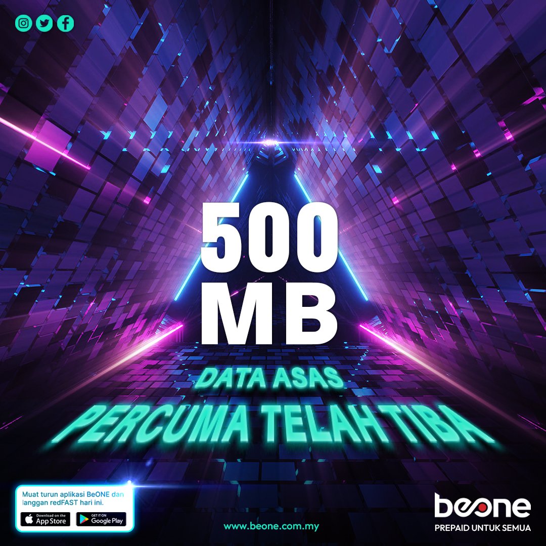 beone_infinity's tweet photo. "𝐁𝐄𝐑𝐈𝐓𝐀 𝐁𝐀𝐈𝐊 𝐔𝐍𝐓𝐔𝐊 𝐒𝐄𝐌𝐔𝐀!
Kini data asas 500MB percuma telah tiba untuk nombor baharu serta MNP (Kekal Nombor) untuk semua plan BeONE Prepaid! Ianya juga pembaharuan secara automatik setiap bulan selagi simkad masih aktif.klik sini 👉🏽👇🏽https://t.co/gLlfSZtGuE https://t.co/PVGTpA0Eai