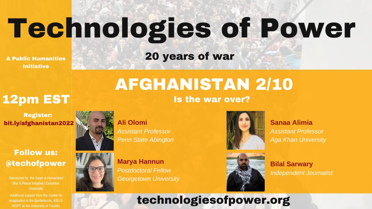 techofpower's tweet photo. Full #AFGHANISTAN event video here. Thanks so much to @aaolomi @MaryaHannun @bsarwary and @SanaaAlimia for speaking with us! #techofpower https://t.co/XWCmHAumgB https://t.co/fTv7Mq4weI