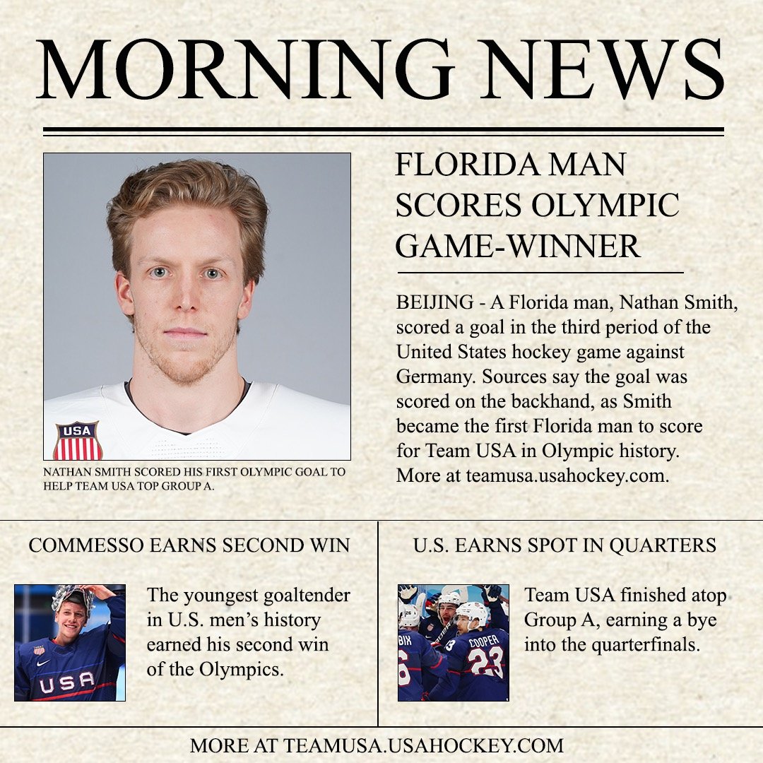 usahockey's tweet photo. BREAKING NEWS https://t.co/qHEODGUsZs