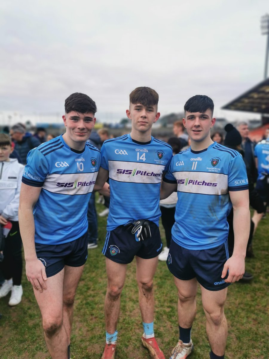 Cargin_Gac's tweet photo. Huge congratulations to these 3 Cargin men @KellyBenen @conhuirjohnston @Tomshivers1 and @Ronan_Devlin in the management team for @PE_stmarys in the MacRory Cup final today! Enjoy the celebrations… 🏆🎉 https://t.co/RABUJtfAsl