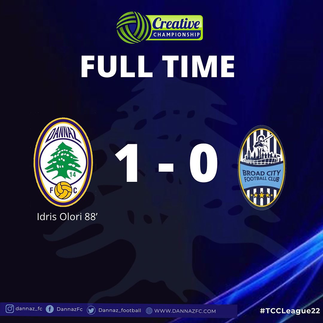 Dannaz_football's tweet photo. FULLTIME: Dannaz 1 - 0 Broad
Another 3points adddedβ¦
#Dannazfc #DANBRO #TCCLeague22 https://t.co/1MwWzkSP87