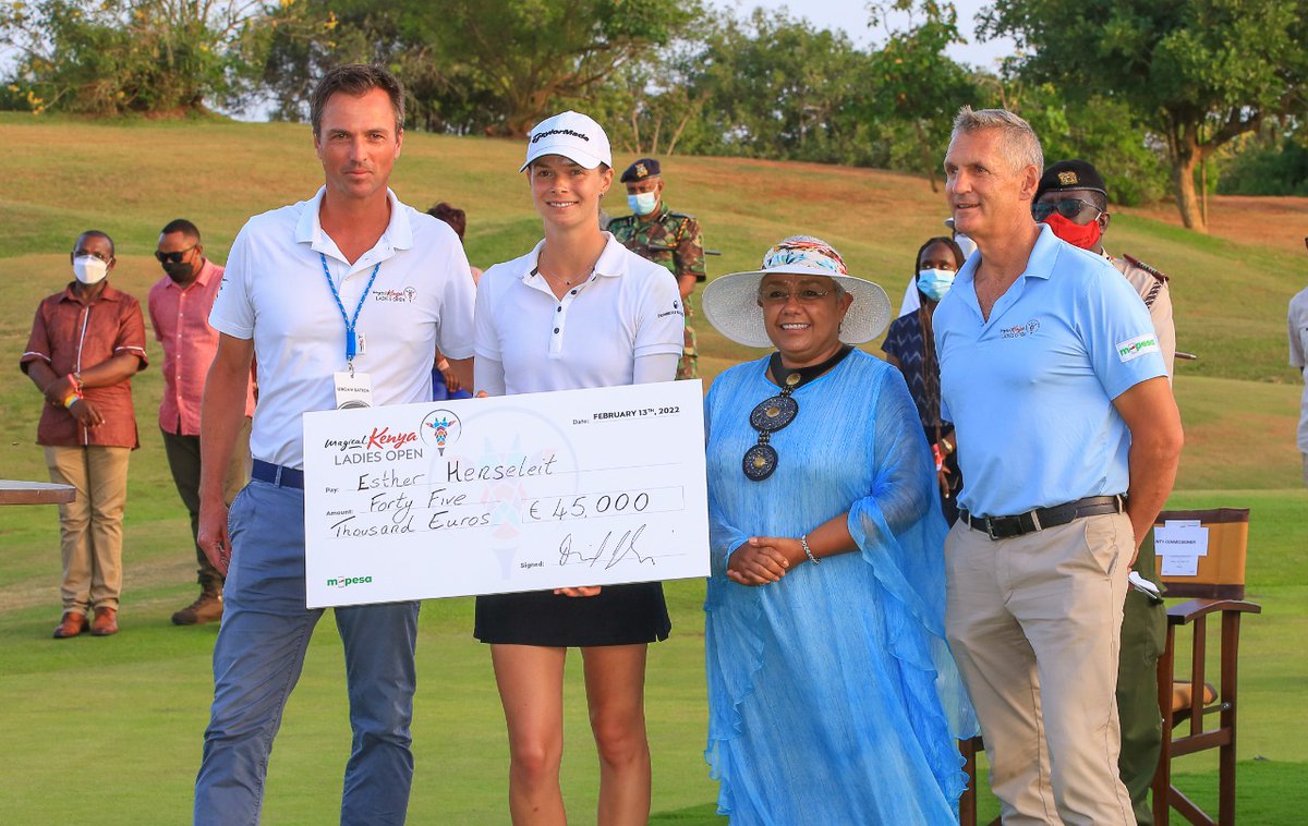 Congratulations! to Esther Henseleit for defending her title to become the 2022 #MagicalKenyaLadiesOpen Champion! 🏆 #MagicalKenya 🇰🇪 #RaiseOurGame | #MKLO2022 @KenyaLadiesOpen