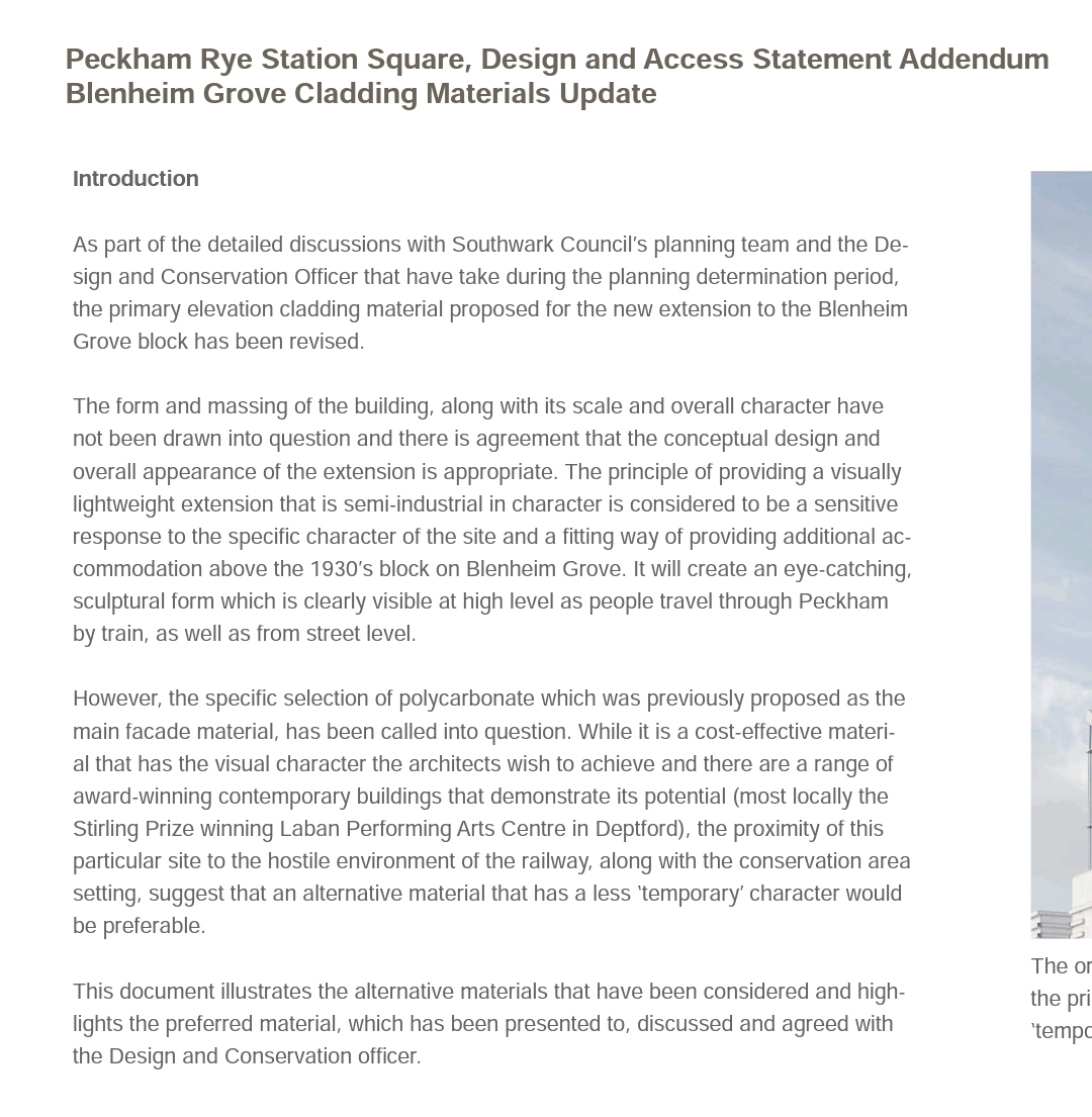 CIeanShirt's tweet photo. @jimwaterson @peckhampeculiar Architects proposals were watered down it looks like. From corrugated iron to corrugated glass to Brittas Empire. These are the renders from the planning submission. @peckhampeculiar https://t.co/4bsMqToUgI
