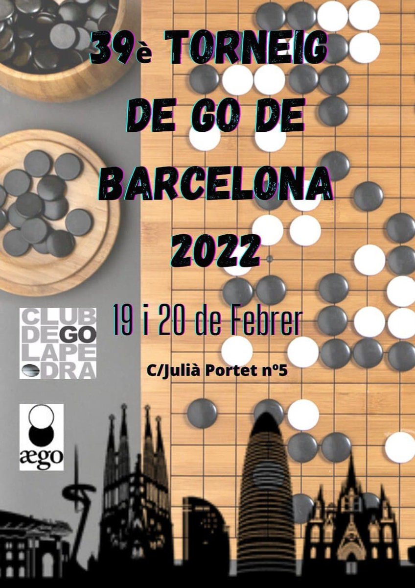 Ya queda menos de una semana para el torneo de go de Barcelona. Si aún no estáis apuntados, animaos.