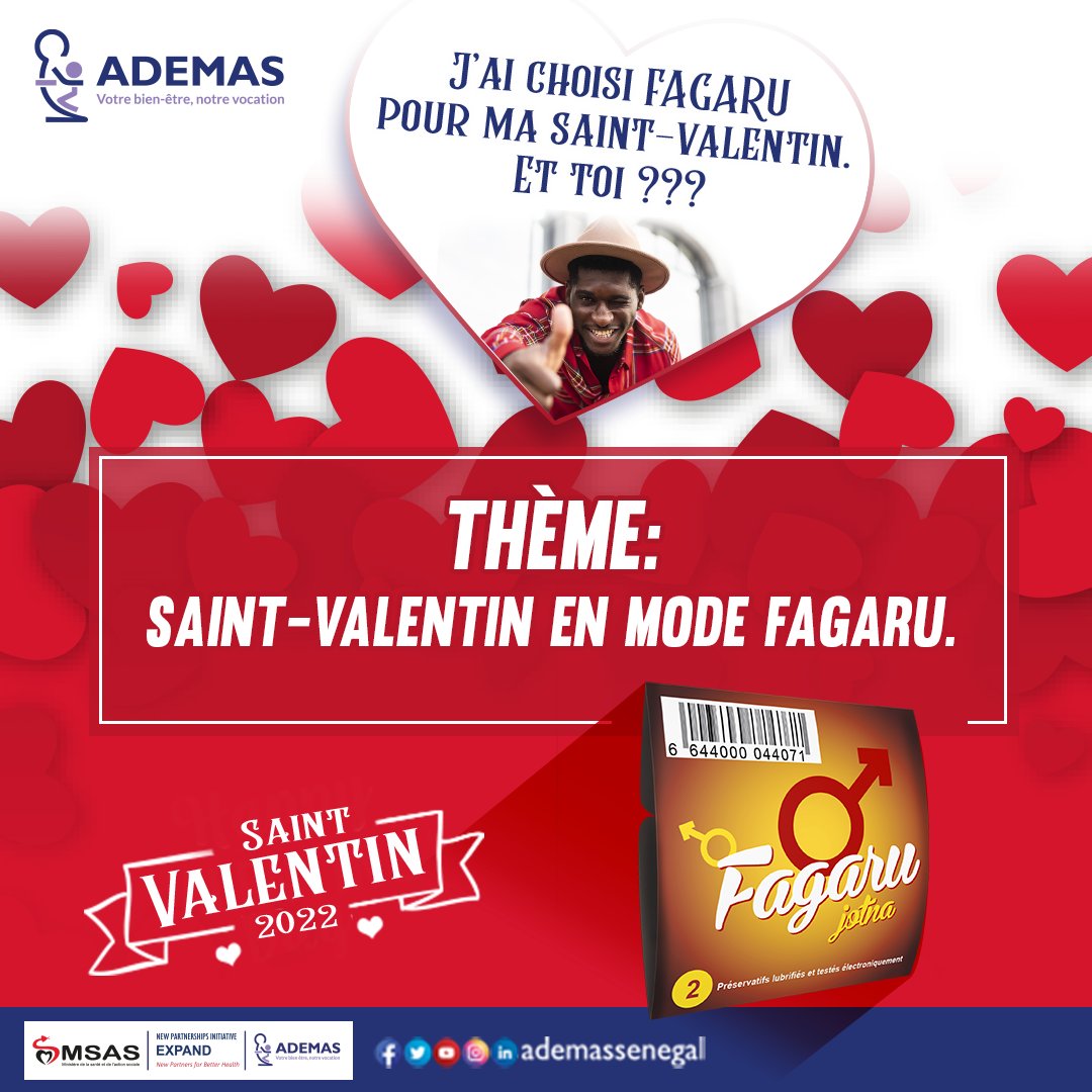 ADEMAS SÉNÉGAL (@ademassenegal) on Twitter photo J'ai choisi FAGARU pour ma Saint-Valentin. Et toi ???
Saint-Valentin avec FAGARU.
<a href="/NPI_EXPAND/">NPI EXPAND</a>
<a href="/OpiAnsou96/">Ansou Diba Sané (Opi)</a> <a href="/AtemelouGuindo/">Atémélou Guindo</a>
<a href="/ColyHyaceinthe/">Hyaceinthe COLY</a> <a href="/LoAbdoul_Amine/">Al Amine عبد العزيز لوا</a> <a href="/renpesnationale/">RENPES</a> <a href="/MAJASBEF/">MAJ ASBEF SENEGAL</a> #SaintValentin
#kebetu J'ai choisi FAGARU pour ma Saint-Valentin. Et toi ???
Saint-Valentin avec FAGARU.
<a href="/NPI_EXPAND/">NPI EXPAND</a>
<a href="/OpiAnsou96/">Ansou Diba Sané (Opi)</a> <a href="/AtemelouGuindo/">Atémélou Guindo</a>
<a href="/ColyHyaceinthe/">Hyaceinthe COLY</a> <a href="/LoAbdoul_Amine/">Al Amine عبد العزيز لوا</a> <a href="/renpesnationale/">RENPES</a> <a href="/MAJASBEF/">MAJ ASBEF SENEGAL</a> #SaintValentin
#kebetu