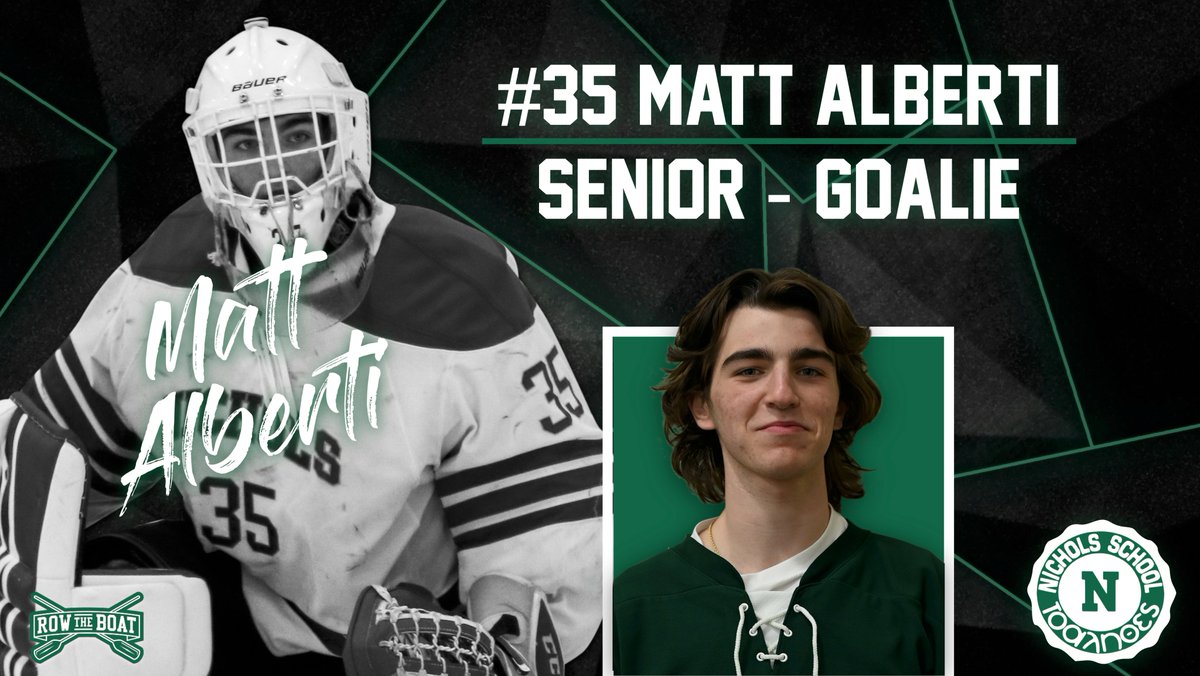 Senior goaltender #35 Matt Alberti! Alberti is from Hamburg, NY and has spent two seasons on the Nichols Boys Prep Hockey Team. Alberti has played in 25 games, has a record of 14-9-2, with a 2.76GAA, a .905SV%, and 3 shutouts. Thank you Matt!
