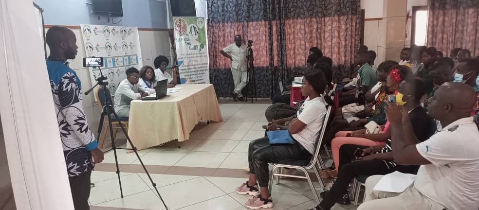 Children4peaceC's tweet photo. The press conference organised the 10th February 2022 by Children for Peace aimed at launching the phase 2 of the project Silence the Guns. Silence the Guns is an integrated citizens project which seeks at increasing children voice and actions in peace in conflict affected areas. https://t.co/bNOeLiOMJL