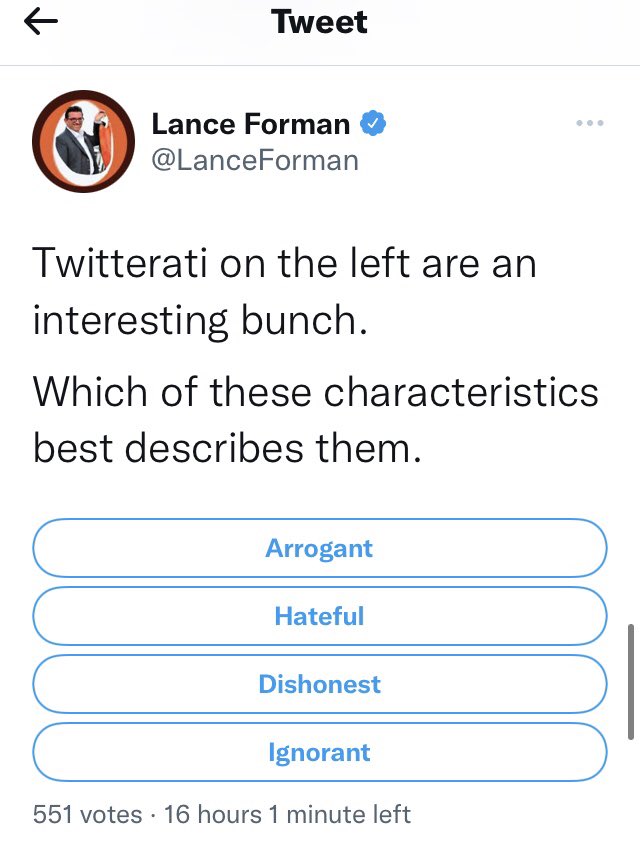 BrexitBuster's tweet photo. Loopy Brextremist potty mouth Lance ‘FishyFinger’ Forman only likes polls where all the answers fit with his own pitiful right-wing prejudices. A sad little man who seems to loathe the rest of humankind. Don’t be like Lance.
#LanceForman #SadMan https://t.co/SZBvTdt9PJ