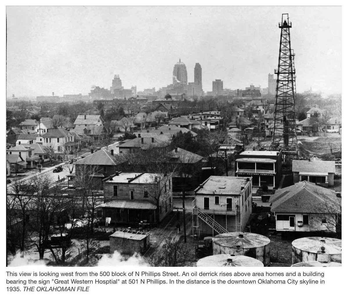 tomokc405's tweet photo. 1/ This 1935 photo caught my eye, particularly the Great Western Hospital. This once-bustling NE OKC residential &amp; commercial neighborhood is now largely vacant. What was the Great Western Hospital, and who started it? @stevelackmeyer @codylusnia @unfrsakn https://t.co/waXDO3xg6v