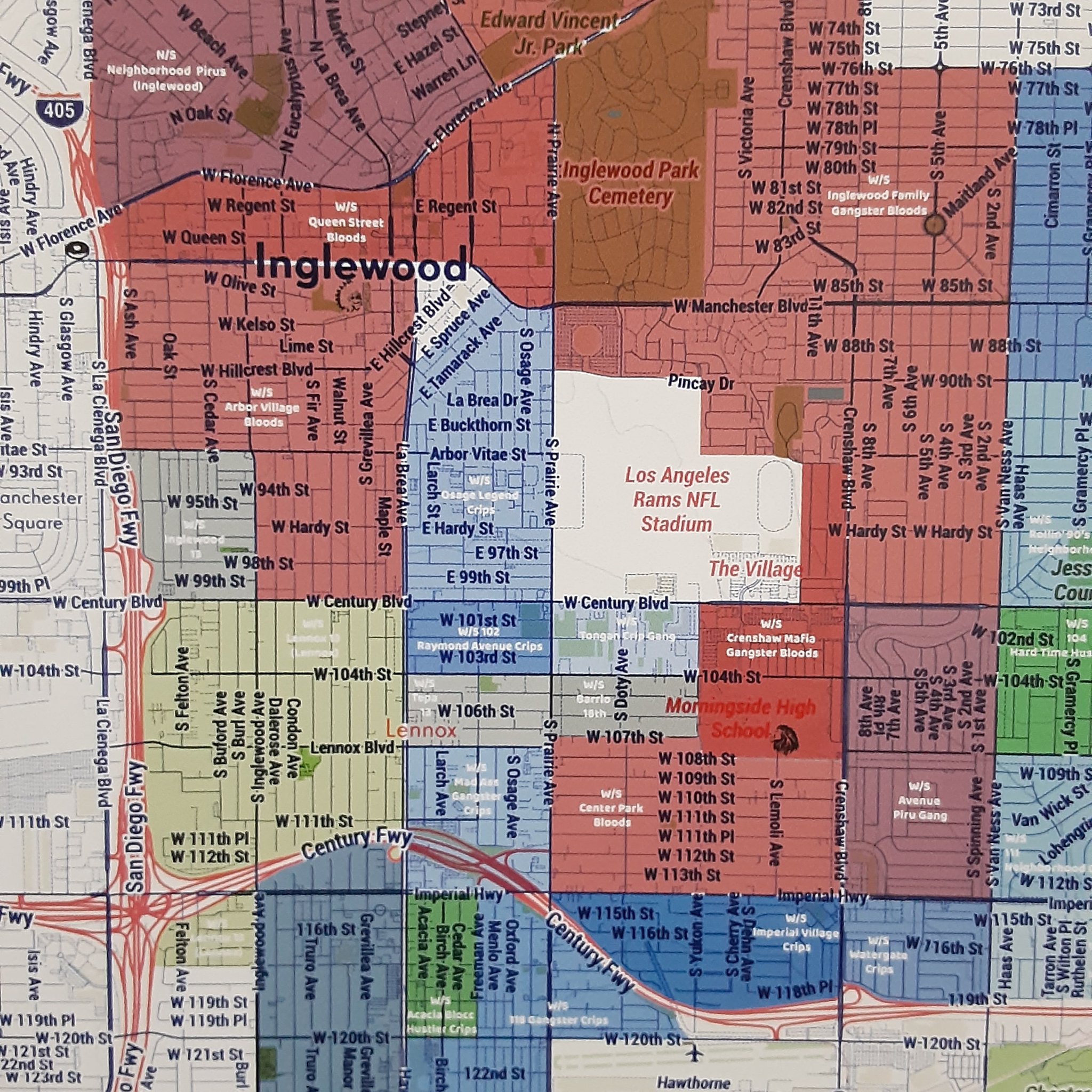 los angeles ghetto map