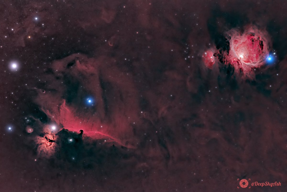 Deepskyash's tweet photo. First light with the @WilliamOptics red cat 51 on #M42 &amp; #IC434 In the constellation #Orion some 1,350-1,500 light years away. Nice to get back on it after a busy few months just in time to share something special for #ValentinesDay2022 😁#astrophotography #space https://t.co/qb7G8uv72t
