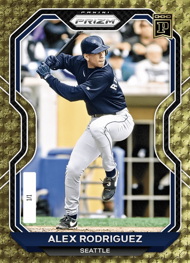 StevenScheck4's tweet photo. @AROD Picked up your only 1/1 Panini Prizm Gold Vinyl NFT this week!  Not letting it go until your ready to own it my man!  #onlySellingToArodHimself #DiamondHands @PaniniNFTs @PaniniAmerica https://t.co/eYakClhMnW