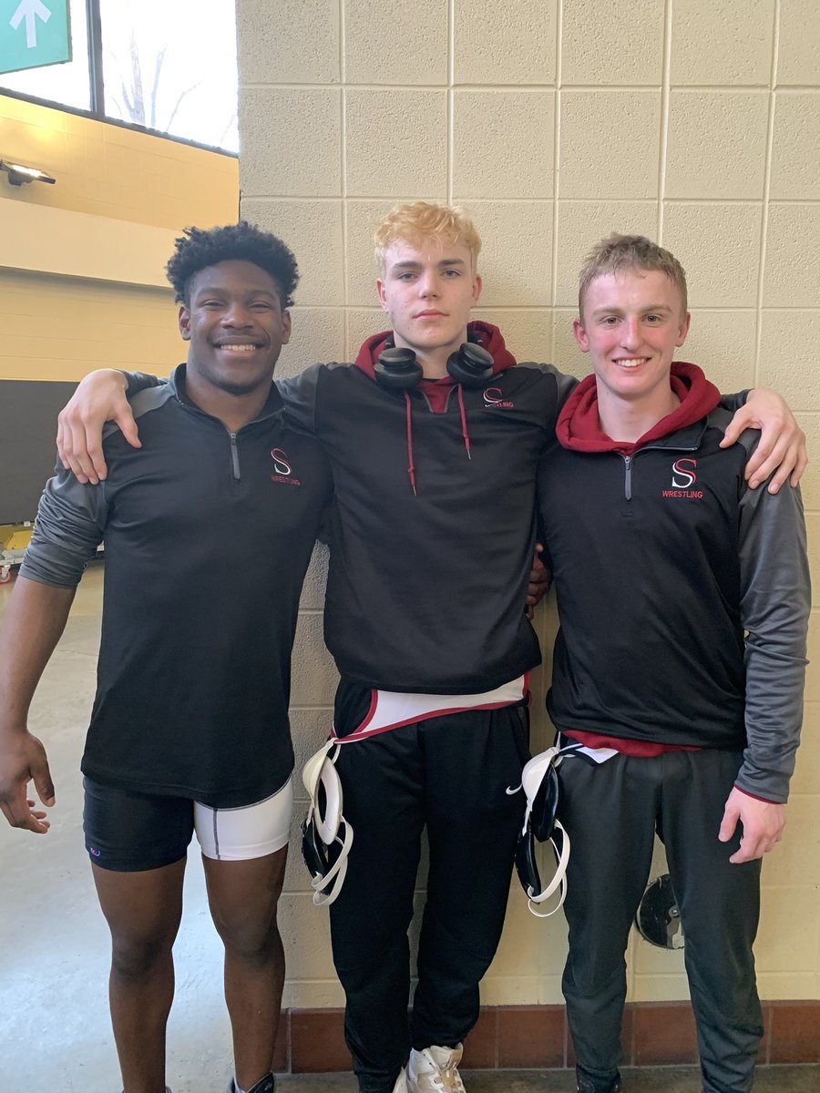 SenatorWT's tweet photo. Congrats and good luck to these 3 senior Senators! All have worked so hard throughout their season to get back to the State Tournament next Friday and Saturday! All 3 had some tough and great matches! So proud of Andy, Jonas, and JaMontae! #RARE @SparkmanAD https://t.co/Hl3PaThhza