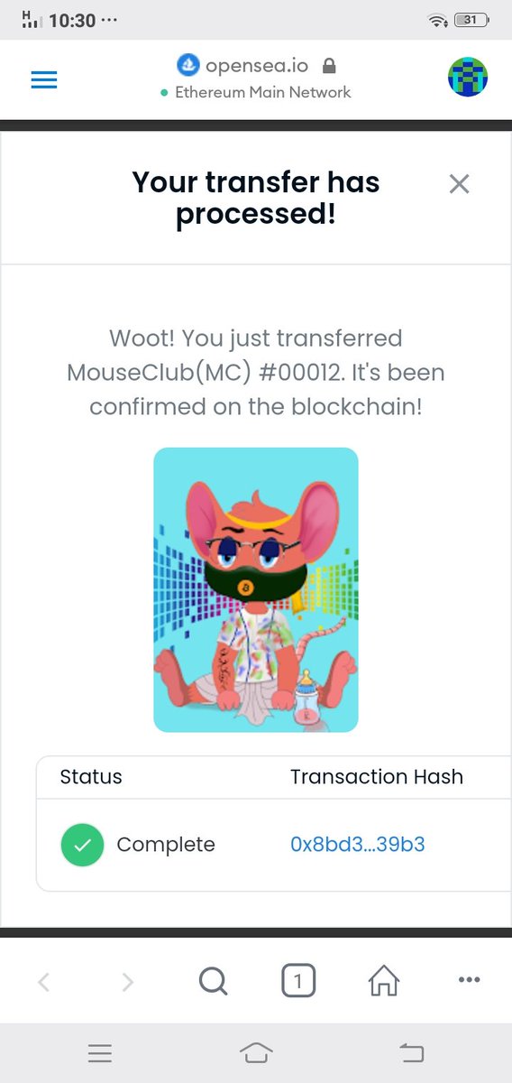 MouseclubM's tweet photo. #NFT transferred to @ProfessorF4TW 
#NFTCommunity #NFTGiveaway #NFTdrop https://t.co/sFnwSgzRtN
