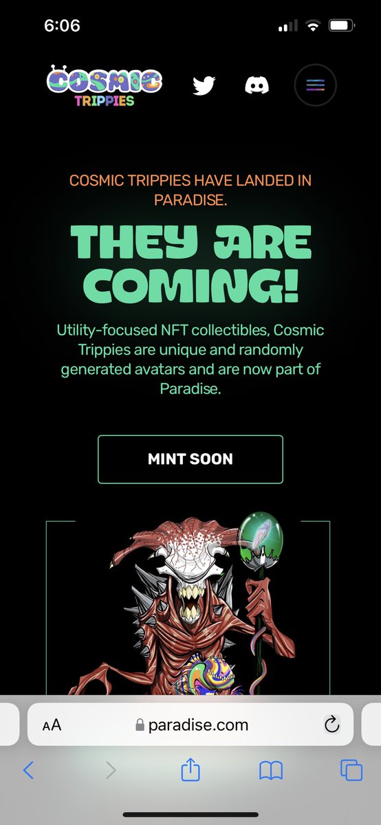trippies's tweet photo. Missed the news last night? Don’t forget to familiarize yourself with the Cosmic Trippies website. 

Minting will commence on Tuesday. If you’re a Trippies holder, it’s a FREE MINT! All you need to do is pay gas.

https://t.co/o36LEnj6jT

#nft #nfts #trippies #cosmictrippies #wow https://t.co/SjAS0J8Znc