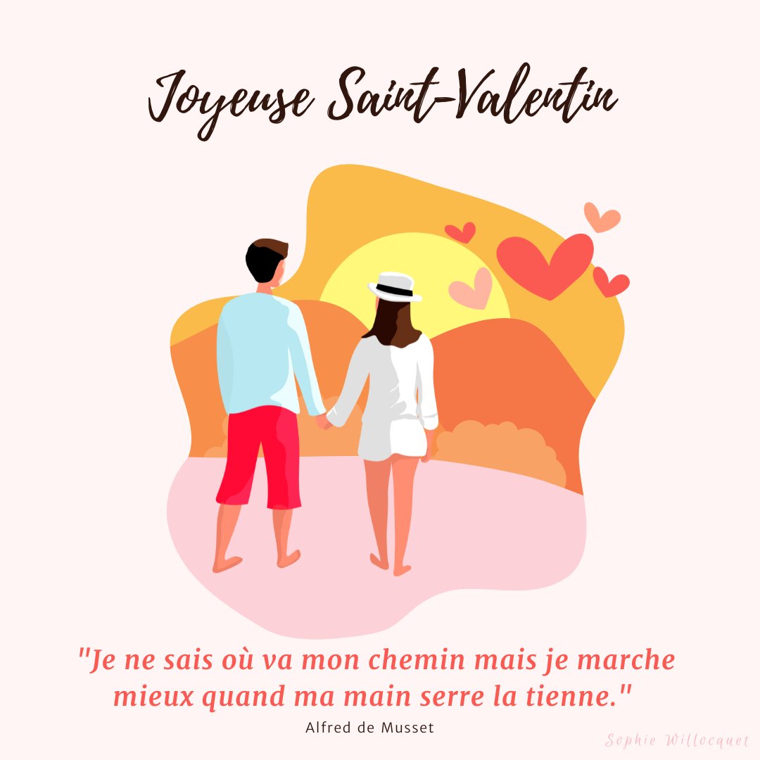 "Je ne sais pas où va mon chemin mais je marche mieux quand ma main serre la tienne" Alfred de Musset

 #amour #SaintValentin #CanvaDesignChallenge  #citation