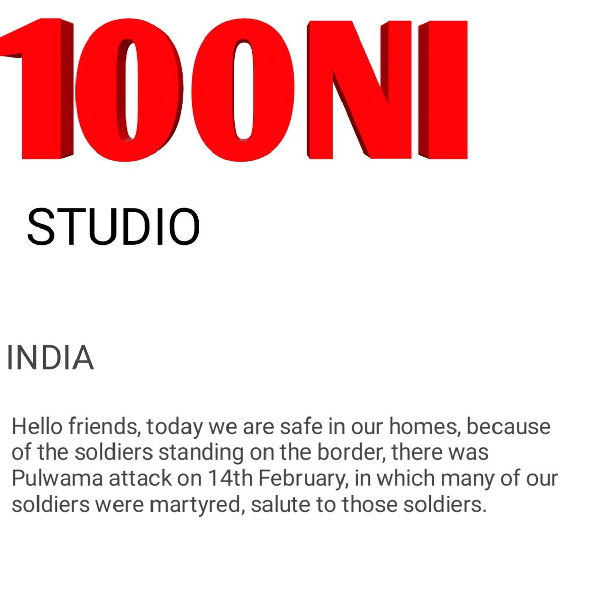 100niStudio's tweet photo. Jai hind 🇮🇳 https://t.co/GifISv7993