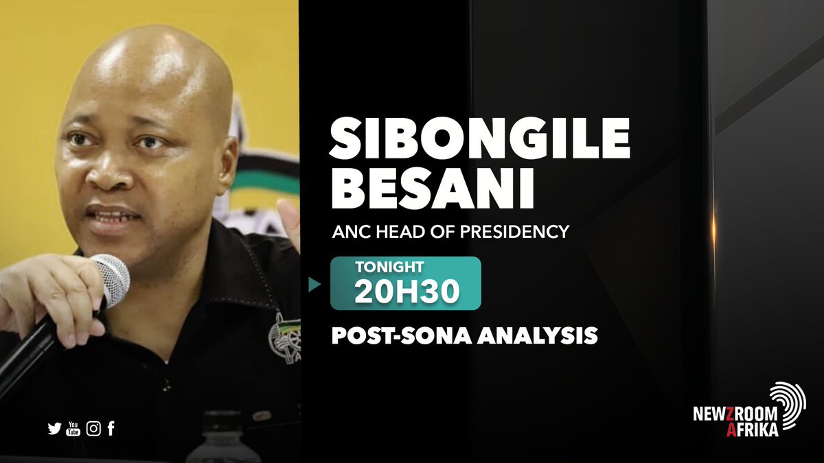 Newzroom405's tweet photo. [COMING UP] ANC Head of Presidency, Sibongile Besani will be on #InFocusOn405 this evening at 20h30.

#Newzroom405 https://t.co/sB4HBd5g1z