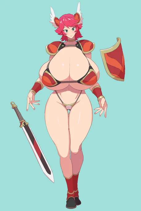これはビキニアーマーの女戦士が描きたい欲だけを煮しめたキャラデザ案 